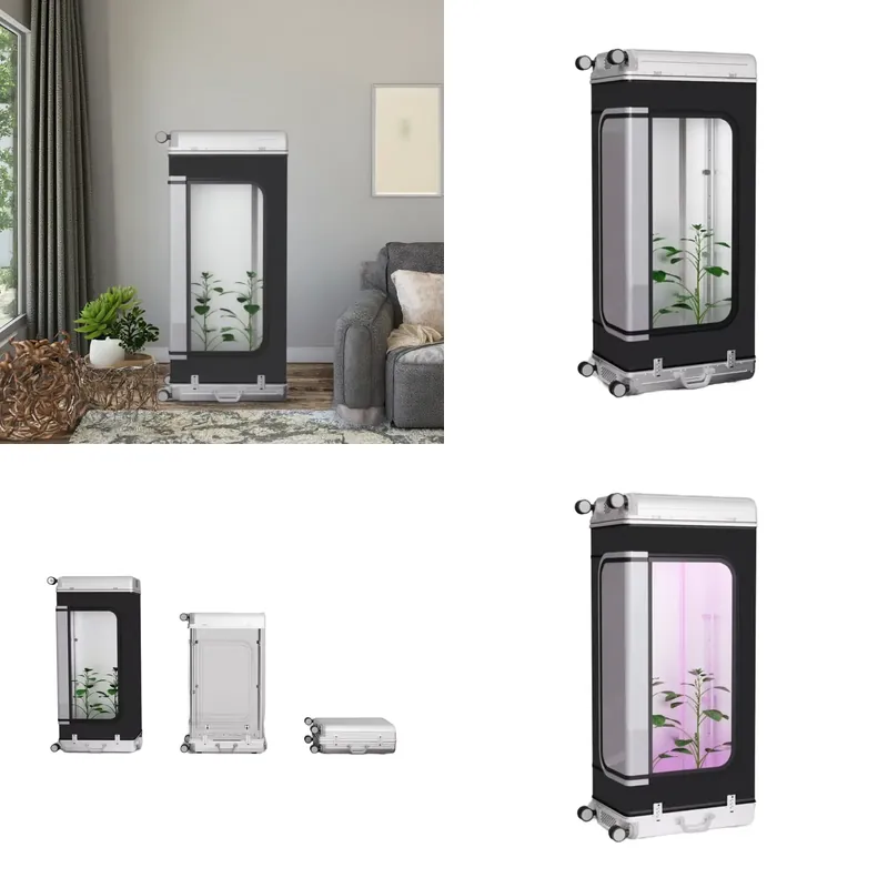 Smart Garden Vertical - 新しい折りたたみ式垂直水耕栽培システム、スマートタッチスクリーン付き屋内植栽キャビネットテント（ハーブ、野菜、庭園用）