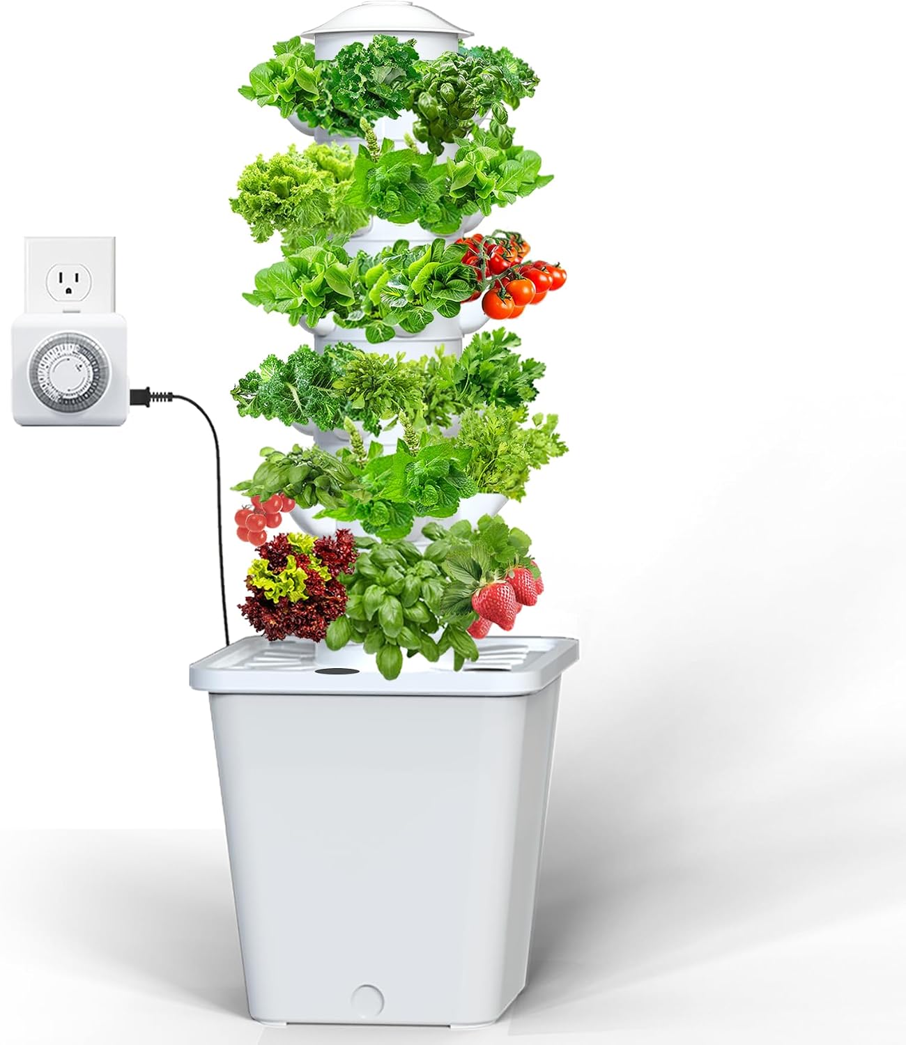 Smart Garden Vertical - 水耕栽培システム 30株 室内水耕タワーポンプシステム 植物発芽キット スマートエアロポニックハーブガーデン 垂直型