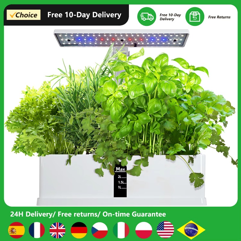 Smart Garden Usa - 9ポッドスマート水耕栽培システム 室内ガーデンキット 自動タイマー 高さ調整可能 15W LED育成ライト