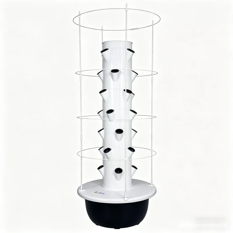 Smart Garden Vertical - スペースツリー5層式垂直水耕栽培タワー 室内スマート野菜プランター トレリス付き 家庭菜園 土を使わないエアロポニック栽培