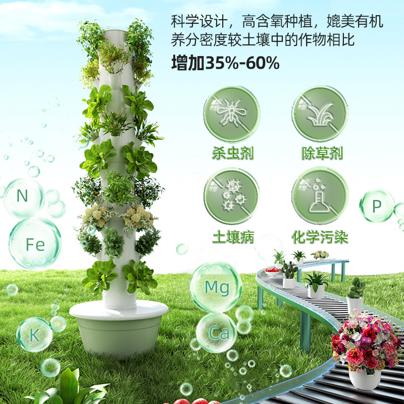 Smart Garden Vertical - 9層式垂直水耕栽培タワー 室内スマート野菜栽培装置 家庭用栽培機