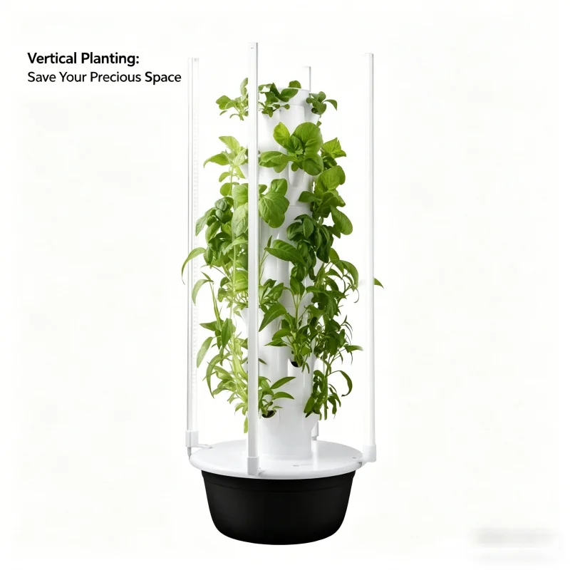 5層式スペースツリー水耕栽培タワー 室内スマート野菜ハーブプ - Smart Garden Vertical のレビューと価格