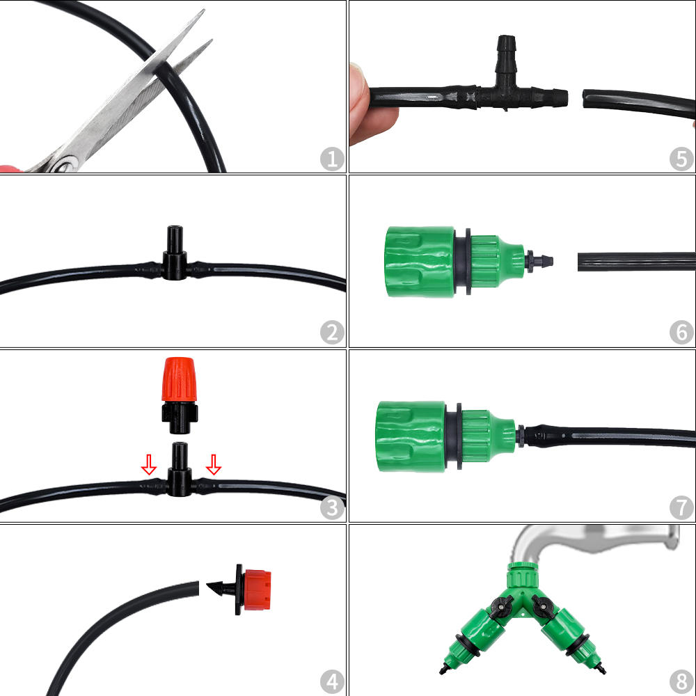 灌漑システムガーデンツール点滴散水キット自動散水ホース、調整 - Smart Garden Sprinkler のレビューと価格