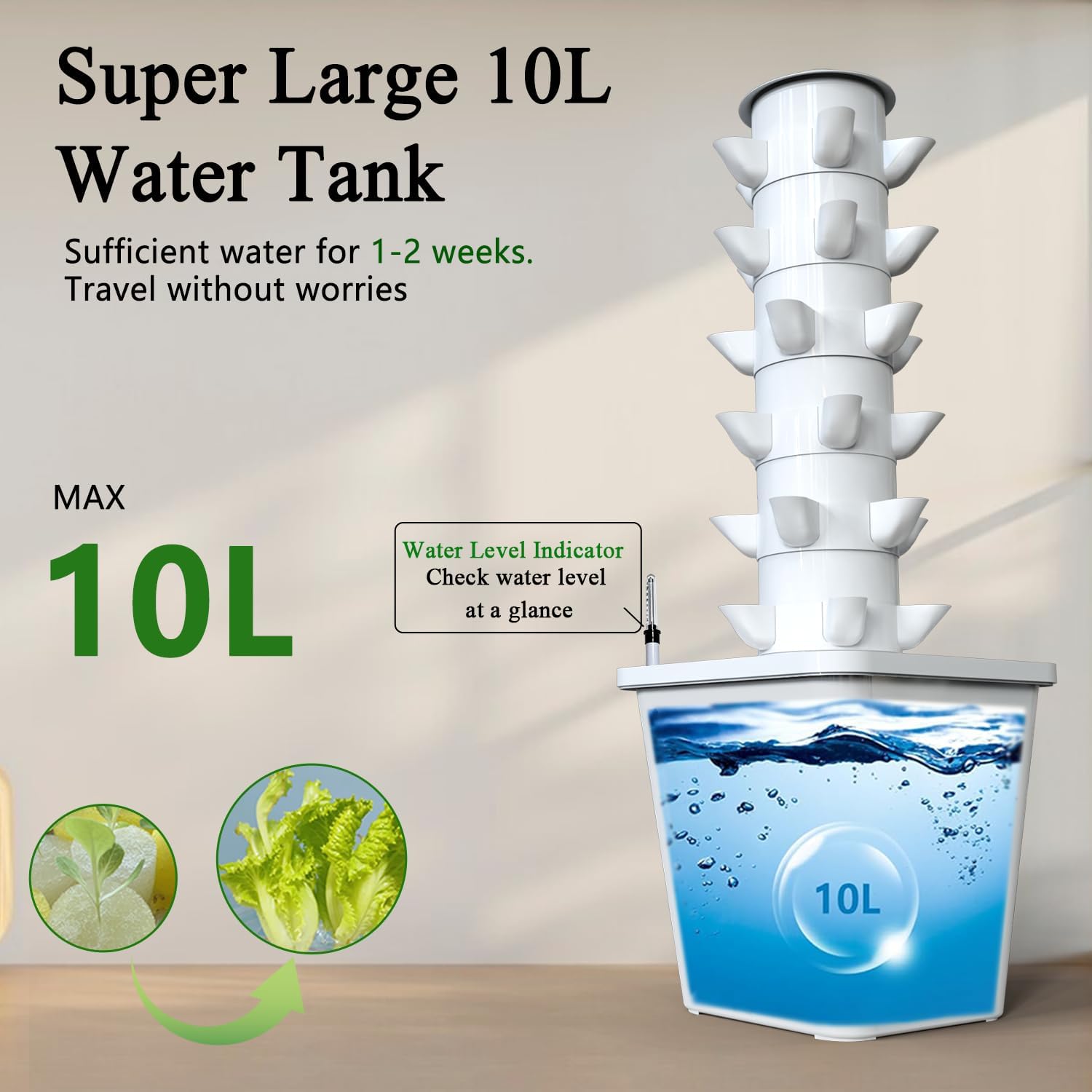 水耕栽培システム 30株 室内水耕タワーポンプシステム 植物 - Smart Garden Vertical のレビューと価格