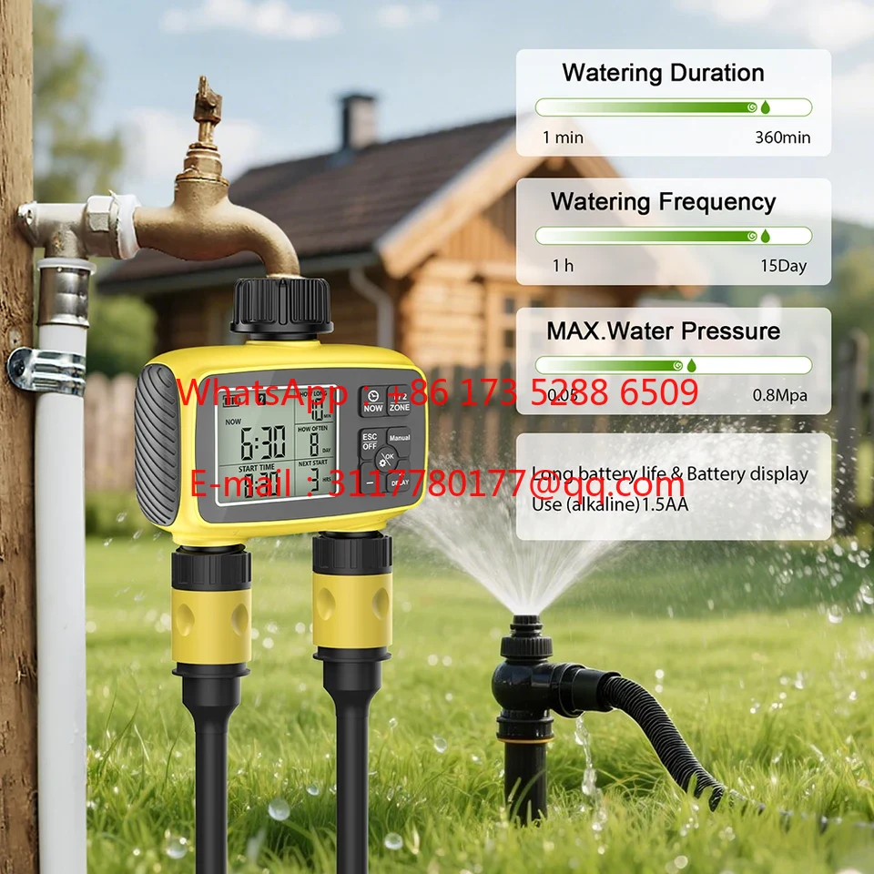 WAP01 大型画面ディスプレイ ガーデン灌漑タイマー 2口 - Smart Garden Water のレビューと価格