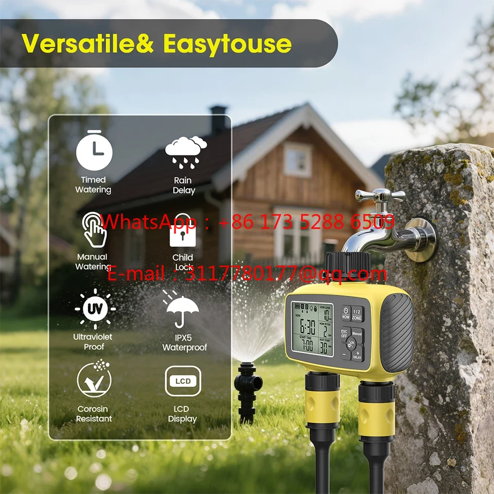 WAP01 大型画面ディスプレイ ガーデン灌漑タイマー 2口 - Smart Garden Water のレビューと価格