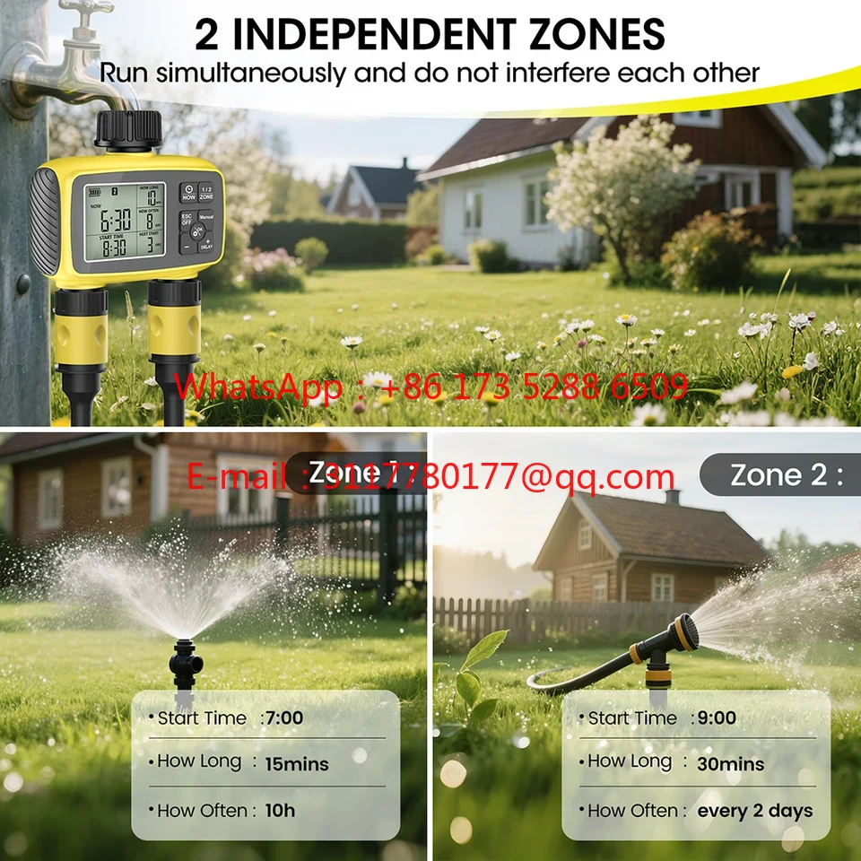 WAP01 大型画面ディスプレイ ガーデン灌漑タイマー 2口 - Smart Garden Water のレビューと価格