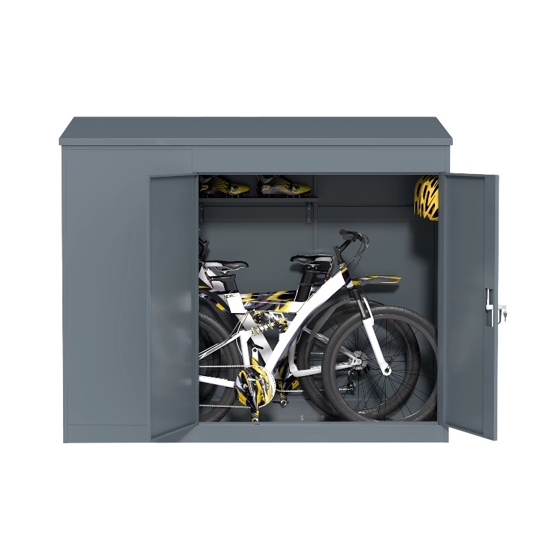 フロントガーデンバイク小屋 大型金属製自転車ロッカー 安全で - Smart Garden Sheds のレビューと価格