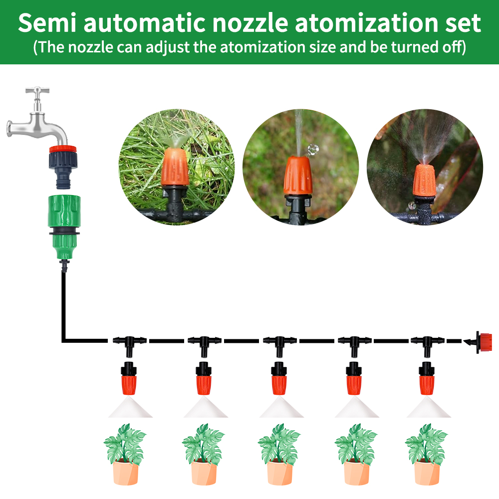 フォグノズル灌漑キット 5M-20M ガーデン自動スプレーミ - Smart Garden Sprinkler のレビューと価格