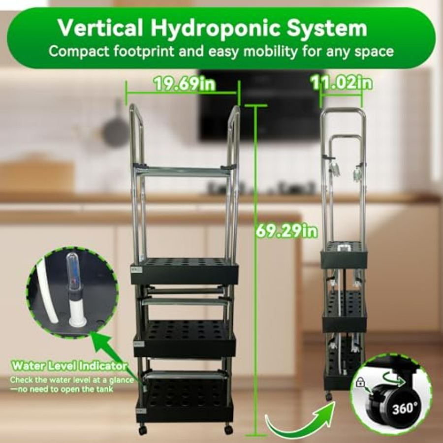 屋内水耕栽培システム：スマートフルスペクトルライト付き垂直庭 - Smart Garden Vertical のレビューと価格