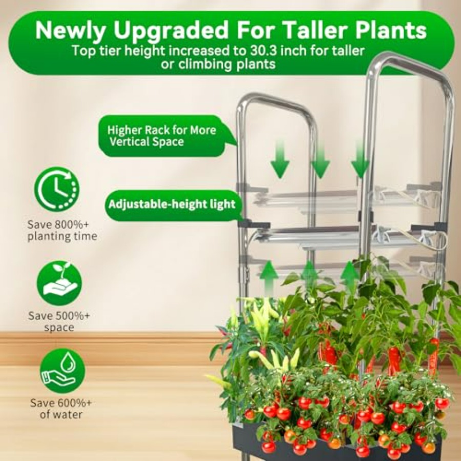屋内水耕栽培システム：スマートフルスペクトルライト付き垂直庭 - Smart Garden Vertical のレビューと価格