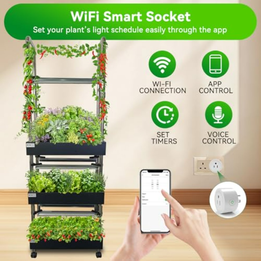 屋内水耕栽培システム：スマートフルスペクトルライト付き垂直庭 - Smart Garden Vertical のレビューと価格