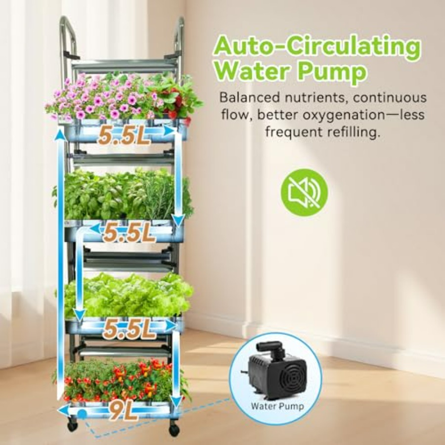 屋内水耕栽培システム：スマートフルスペクトルライト付き垂直庭 - Smart Garden Vertical のレビューと価格