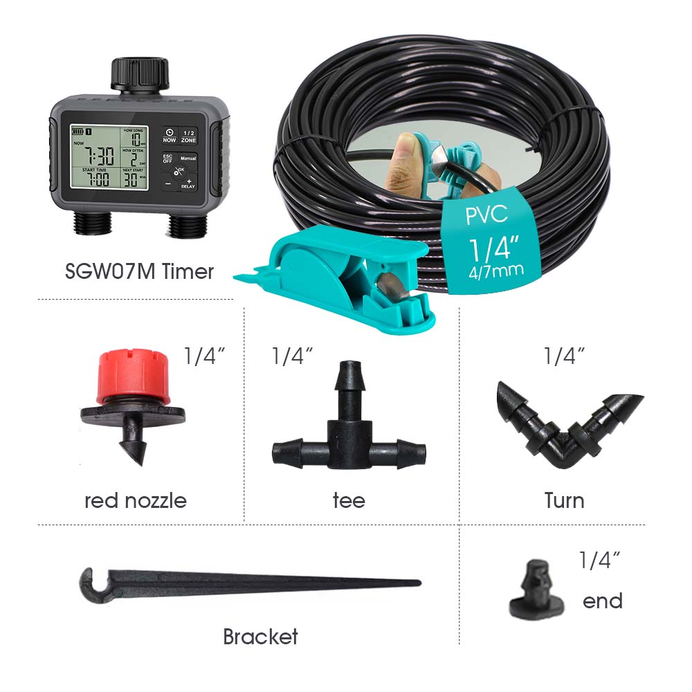 デュアルゾーン独立ディスプレイLCDガーデン散水タイマー自動 - Smart Garden Sprinkler のレビューと価格