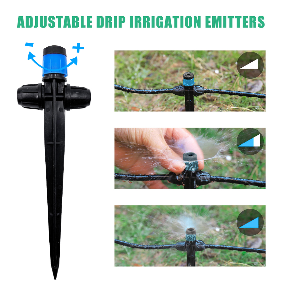 1/4インチ点滴灌漑システムキット - 流量調整可能、ロック - Smart Garden Sprinkler のレビューと価格