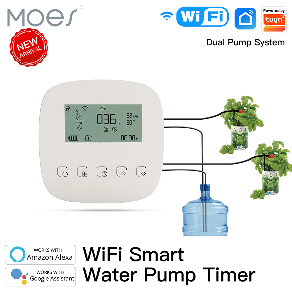 WiFi対応Tuyaスマート散水機 自動植物コントローラー  - Smart Garden Watering のレビューと価格